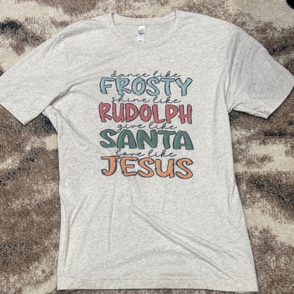 Bella Canvas Christmas Tee on oatmeal - Picture 2 of 4